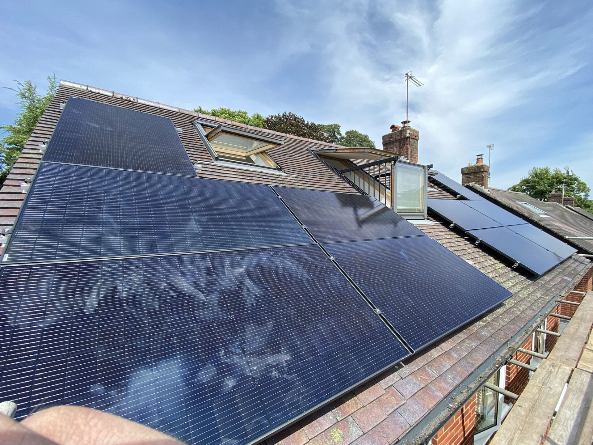 Solar panels on a residential roof